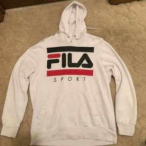 Fila white hoodie/sweatshirt (medium)